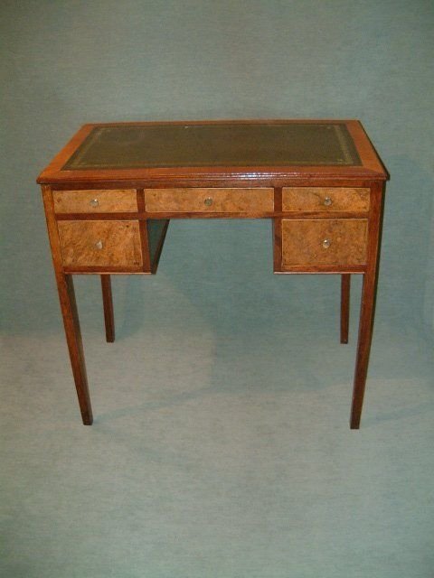 Edwardian Walnut & Burr Mulberry Writing Table