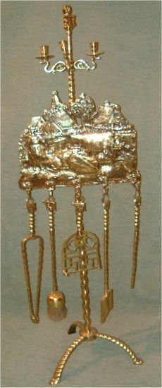 Victorian Brass Fireplace Companion Set