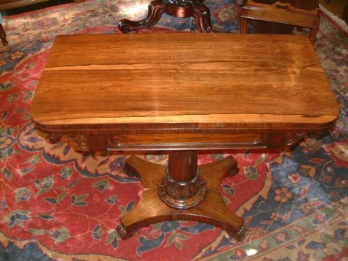 William 1vth Rosewood Pedestal Card Table
