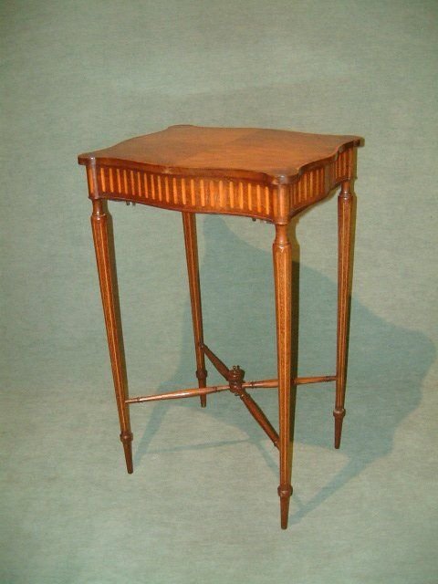 Edwardian Sheraton Revival Mahogany & Satinwood Table