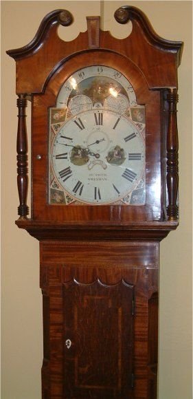 Mahogany & Oak Inlaid North Wales Longcase Clock