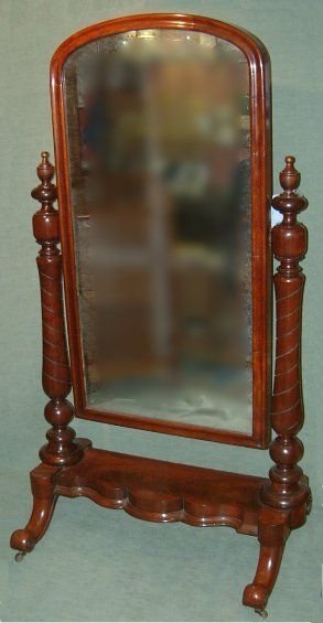 Victorian Mahogany Cheval Mirror