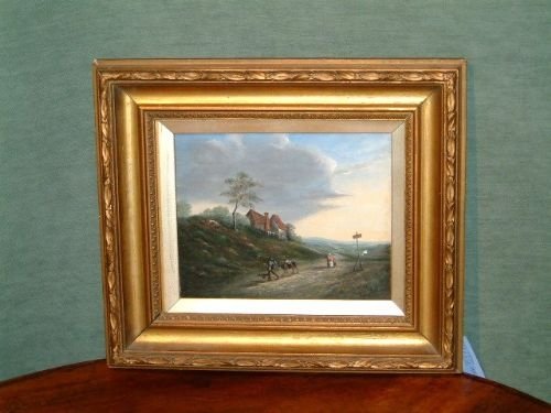19th Century Oil on Canvas Pastoral Scene