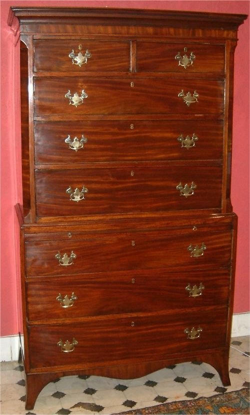 George 3rd Mahogany Chest on Chest