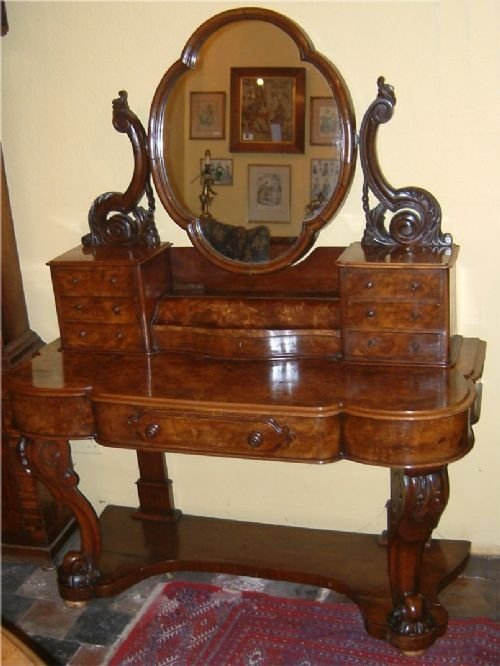 Victorian Burr Walnut Duchess Dressing Table