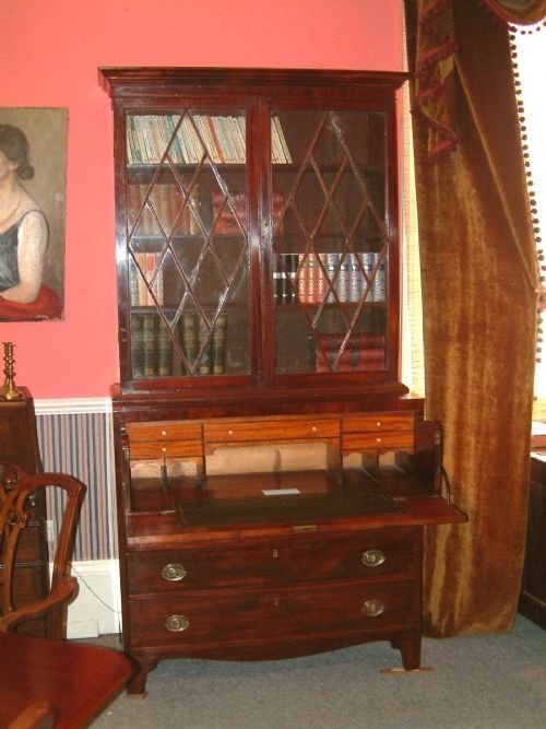 George 111rd Mahogany Secretaire Bookcase