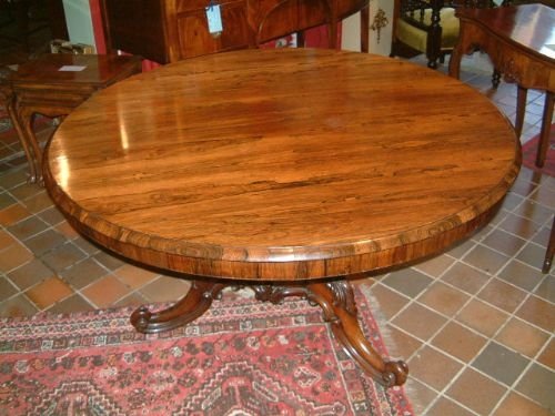 William 1vth Rosewood Tilt Top Pedestal Dining Table