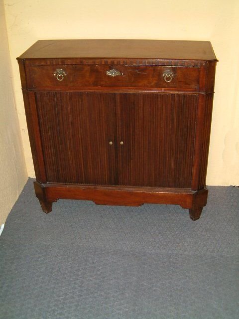 Mahogany Tambour Side Cabinet C.1830 Possibly Dutch