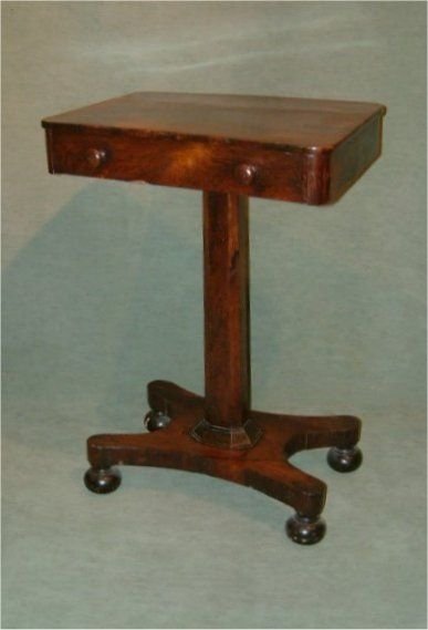 Early Victorian Rosewood Pedestal Work Table