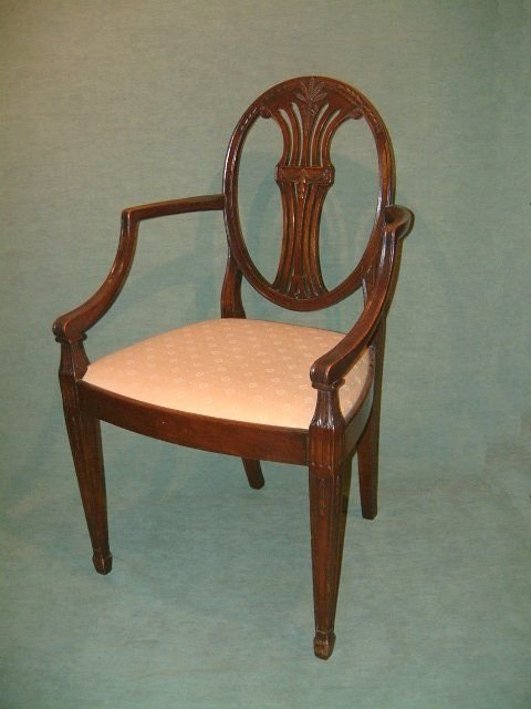 Set of 10 (8+2) Edwardian Heppelwhite Style Mahogany Dining Chairs