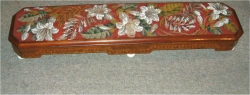 Victorian Beadwork Stool with Tunbridgeware Inlay