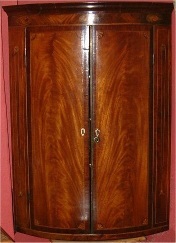 George 3rd Inlaid Mahogany Corner Cabinet