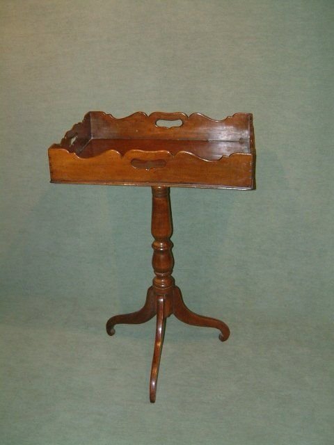 George 3rd Mahogany Tilting Tray Top Pedestal Table