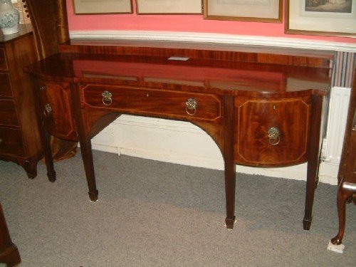 George 3rd Mahogany Bow Front Sideboard