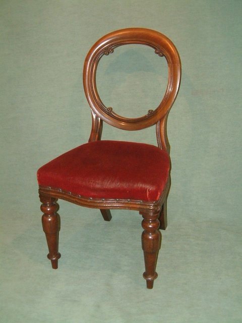 Set of 6 Victorian Mahogany Spoon Back Dining Chairs