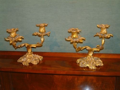 Pair of Victorian Ormolu
candelabra