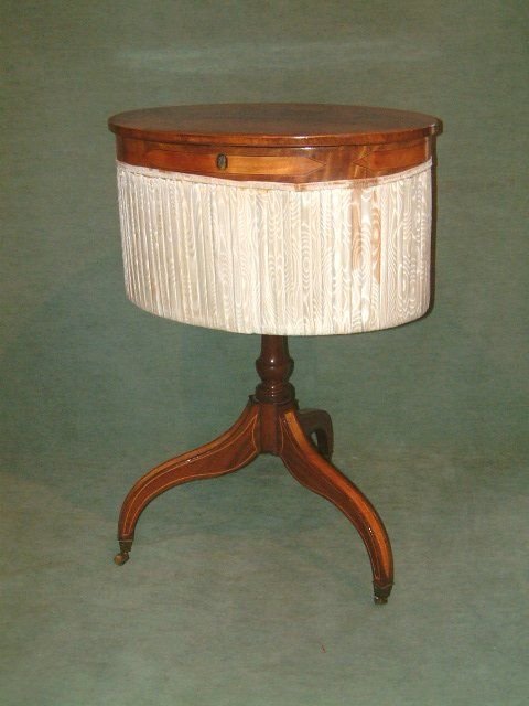 Inlaid Mahogany Oval Regency Work Box