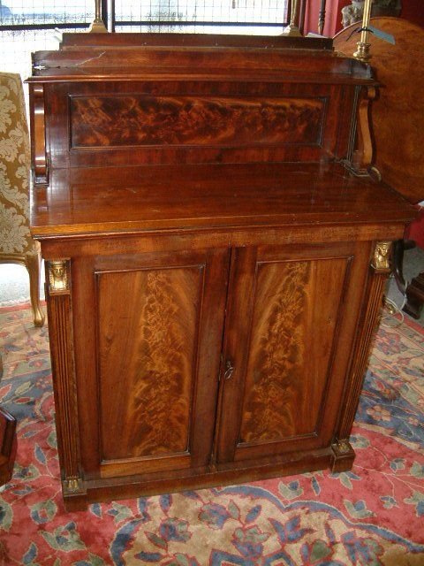 Regency Mahogany Side Cabinet Chiffonier with Egyptian Decoration