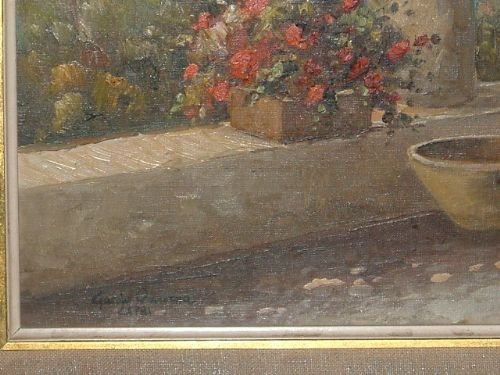 fig 1. Guido Odierna 1913-1991Oil on Canvas Courtyard in Capri