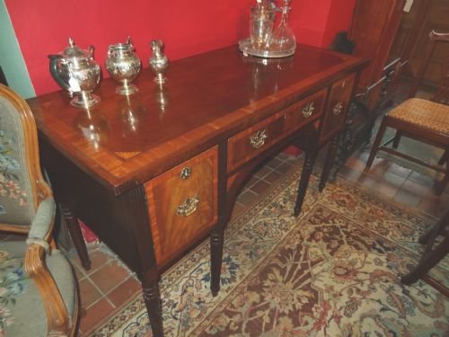 George 3rd Inlaid Mahogany Sideboard on Rope Twist Legs