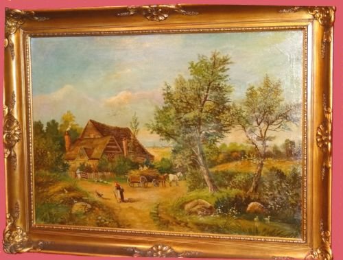 19th Century Oil on Canvas Signed J Raquet?