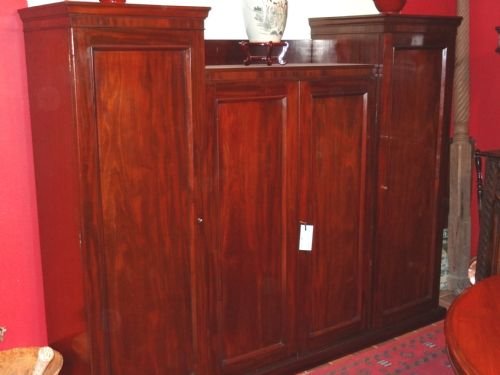 19th Century Mahogany Wardrobe with Central Linen Press.