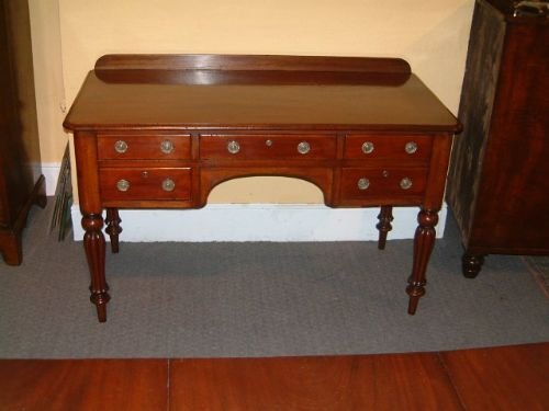 19thc Mahogany Writing Table with Gillow Style Leg