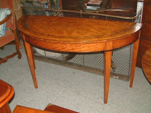 George 3rd Demi-lune Satinwood Console Table with Inlaid Decoration
