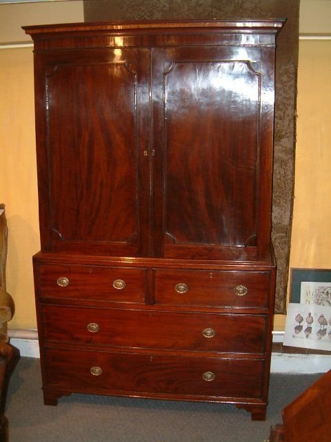 Regency Period Mahogany Linen Press