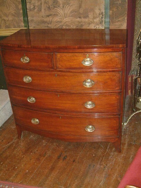 Victorian Mahogany Chest of Drawers  with Inlaid Decoration