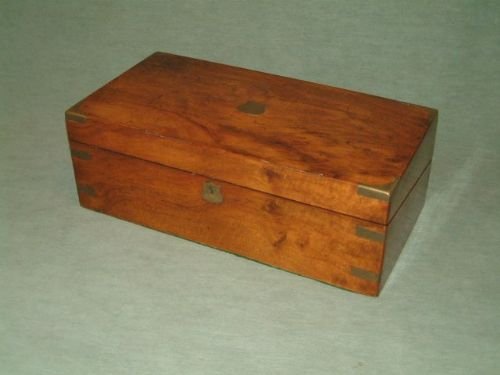 Victorian Walnut Brass Bound Writing Slope