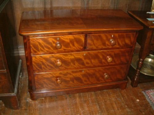 Victorian Mahogany Chest with Locks Stamped Maple & Co.