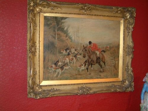 Victorian Oil on Canvas Hunting Scene Signed “W.prince”