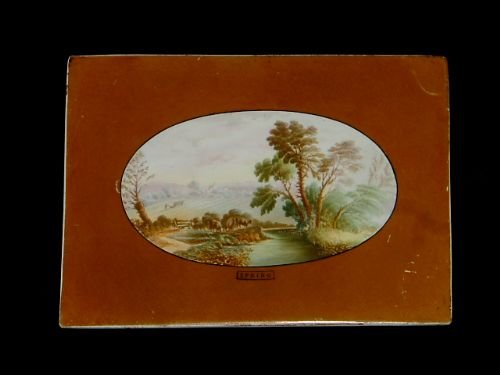 Porcelain Plaque Entitled “Spring” Unsigned 19th Century