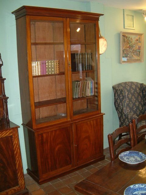 Edwardian Mahogany Glazed Bookcase