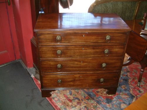 Regency Mahogany Chest of Drawers with Original Lions Mask Handles