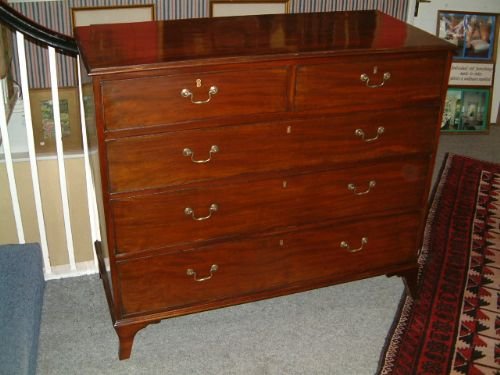 George 3rd Mahogany Chest of Drawers on Splay French Feet