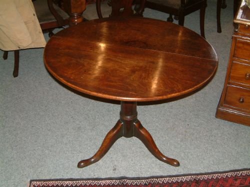 18th Century Oak Tripod Tilt Top Table with Bird Cage Action