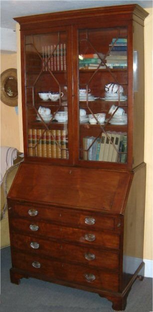 George 3rd Mahogany Bureau Bookcase