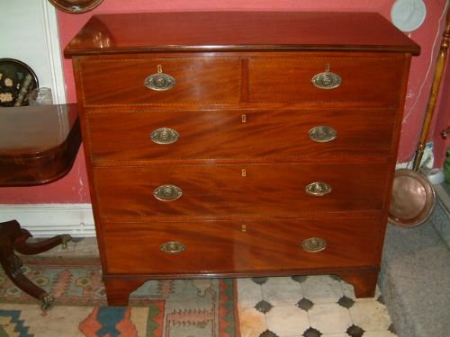 Victorian Sheraton Revival Mahogany Chest of Drawers