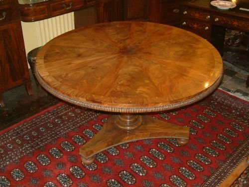 Regency Flame Mahogany & Rosewood Crossbandedpedestal Breakfast Table
