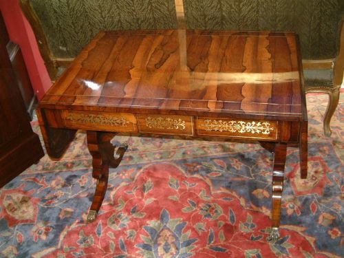 Regency Period Rosewood & Brass Inlaid Sofa Table