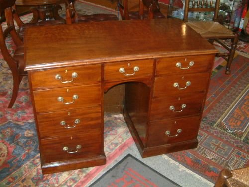 19th Century Mahogany Kneehole Writing Desk