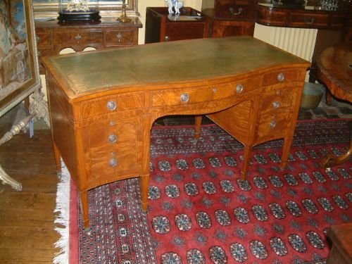 Edwardian Satinwood Desk by Hewetson Milner & Thexton Tottenham Court Road London