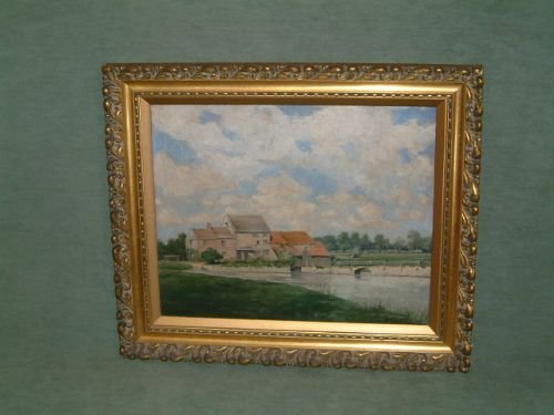 Oil on Canvas of “Billing Mill” Signed Arthur J.angel 1917