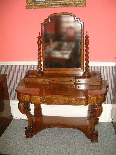 Victorian Burr Walnut Duchess Dressing Table