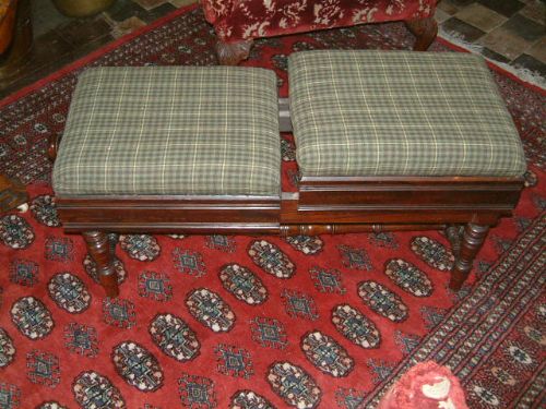 Individually Adjustable Edwardian Duet Piano Stool in Rosewood Stamped ‘Brookes Ltd’