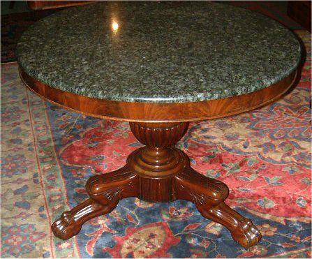 William Ivth Mahogany Library Table with Granite Top