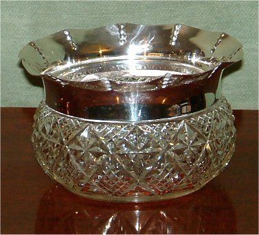 Hallmarked Silver & Cut Glass Bowl C.1912 Chester.