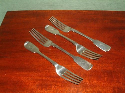 Set of 4 Hallmarked Irish Silver Dinner Forks C.1843